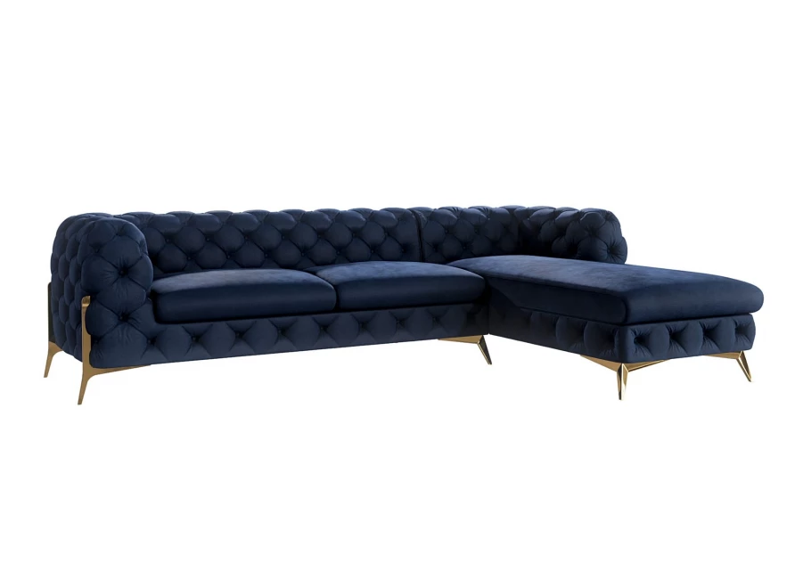 Narożnik czteroosobowy pikowany glamour Chesterfield TEO HIGH 2+OT Narożnik czteroosobowy pikowany glamour Chesterfield TEO HIGH 2+OT