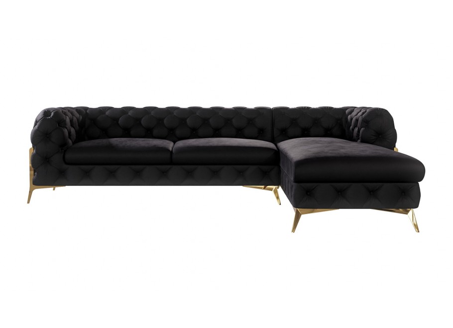 Narożnik czteroosobowy pikowany glamour Chesterfield TEO HIGH 2+OT 17