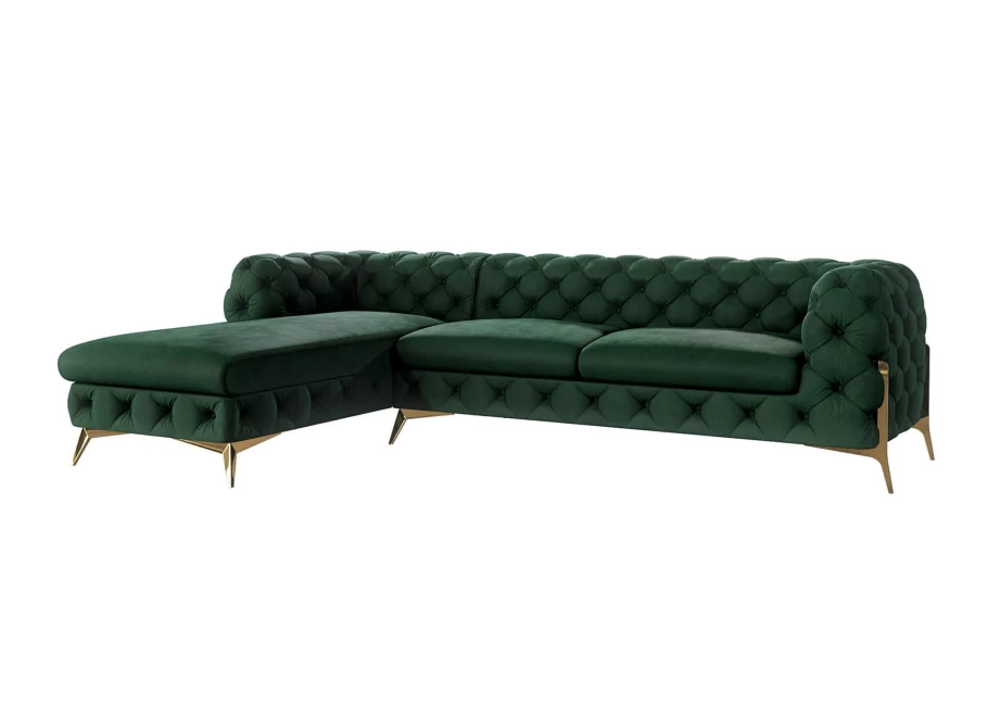 Narożnik czteroosobowy pikowany glamour Chesterfield TEO HIGH 2+OT Narożnik czteroosobowy pikowany glamour Chesterfield TEO HIGH 2+OT