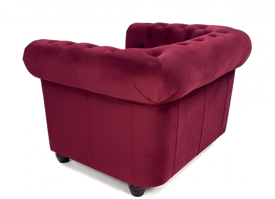 Fotel Sydney pikowany chesterfield Wiśniowy tk. Venus Velvet 2919 welur - Venus Velvet 2919