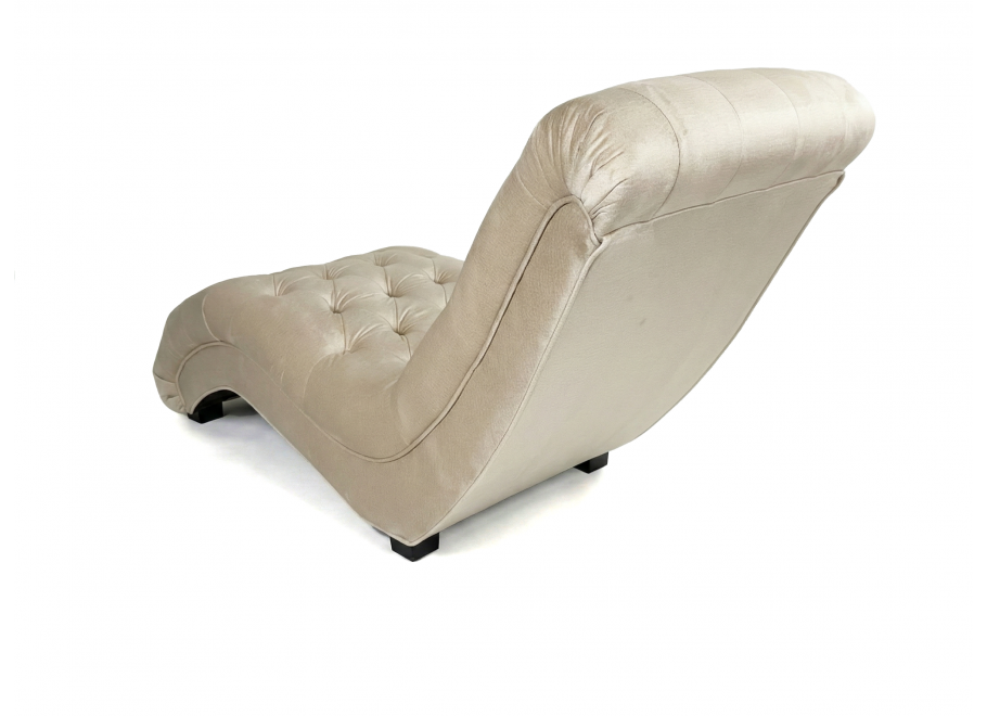Szezlong beżowy pikowany leżanka Chesterfield TOKIO tk. Monolith 02 welur 2