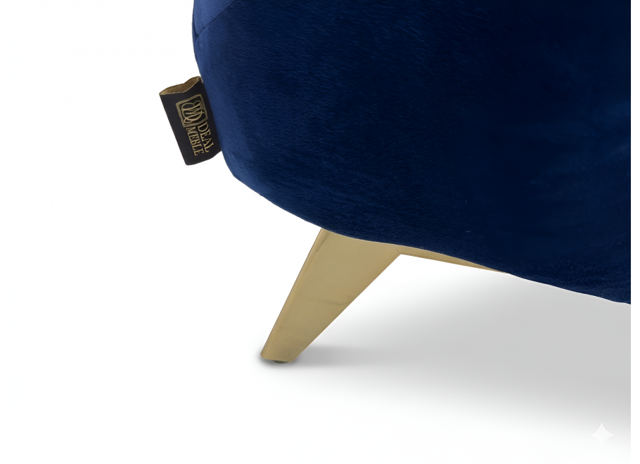 Elegancki granatowy Puf pikowany 120x60 podnóżek TEO tk. French Velvet 671 2