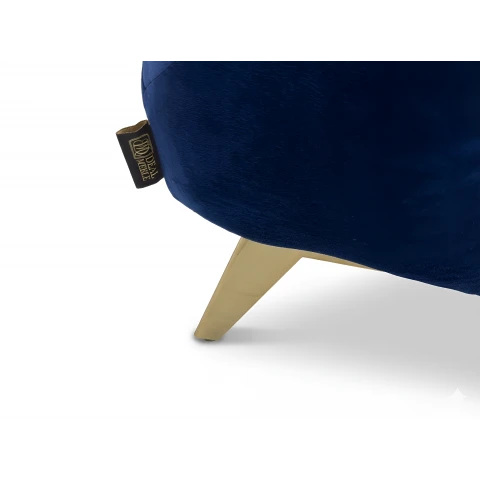 Elegancki granatowy Puf pikowany 120x60 podnóżek TEO tk. French Velvet 671