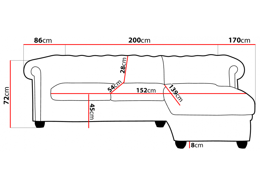 Rozkładany beżowy narożnik pikowany Chesterfield z funkcją spania FELIX OT+2 4