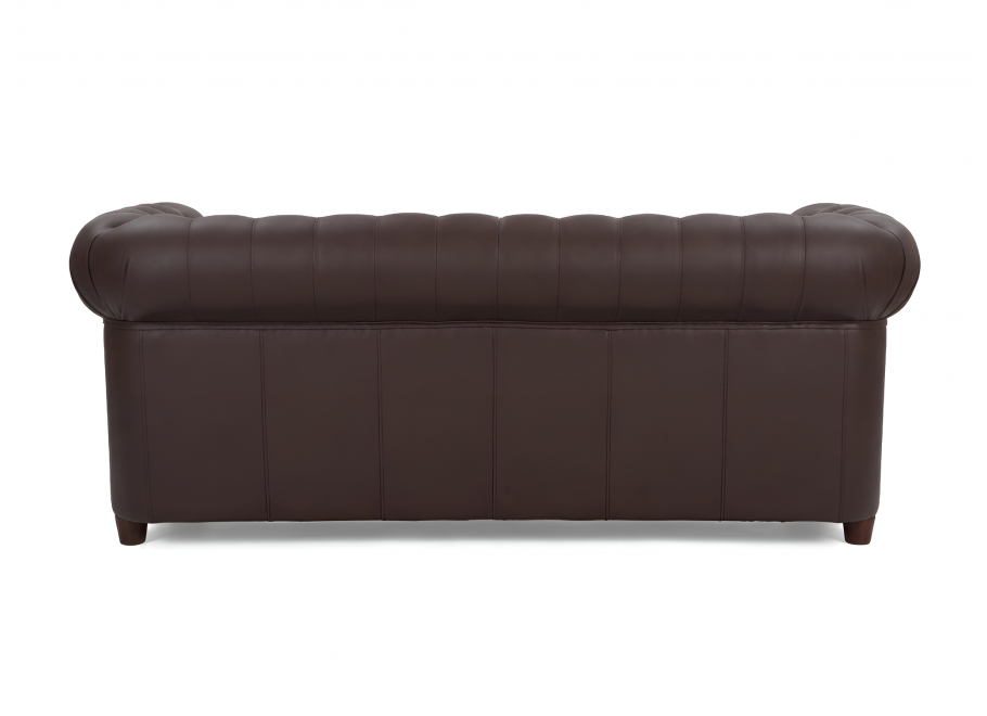 Kanapa skórzana ekoskóra brąz pikowana Chesterfield FELIX Tk. Soft 66 3