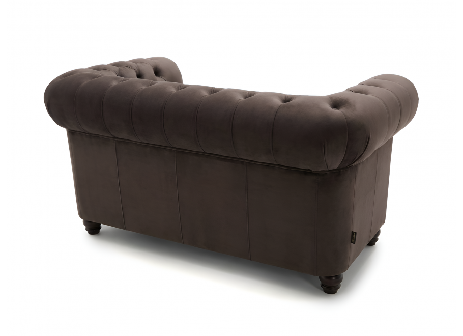 Kompaktowa sofa 2-os. Chesterfield pikowana brązowa Felix Tk. Riviera 26 - Riviera 26