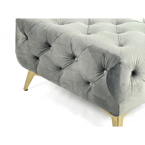 Elegancki szary Puf pikowany 80x80 podnóżek TEO tk. Riviera 91