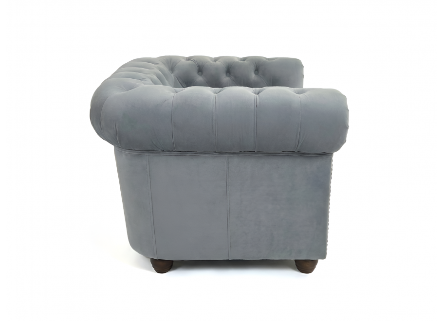 Fotel pikowany FELIX chesterfield szary welurowy Tk. Riviera 91 2