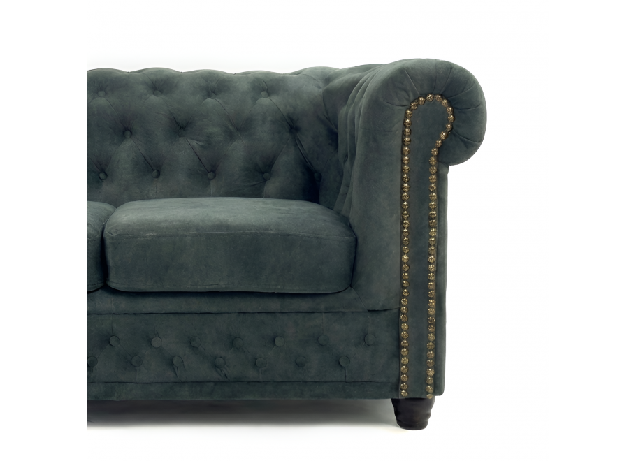 Sofa trzyosobowa pikowana Chesterfield butelkowa zieleń FELIX 3 Tk. Chill Me 9 2