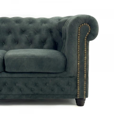 Sofa trzyosobowa pikowana Chesterfield butelkowa zieleń FELIX 3 Tk. Chill Me 9