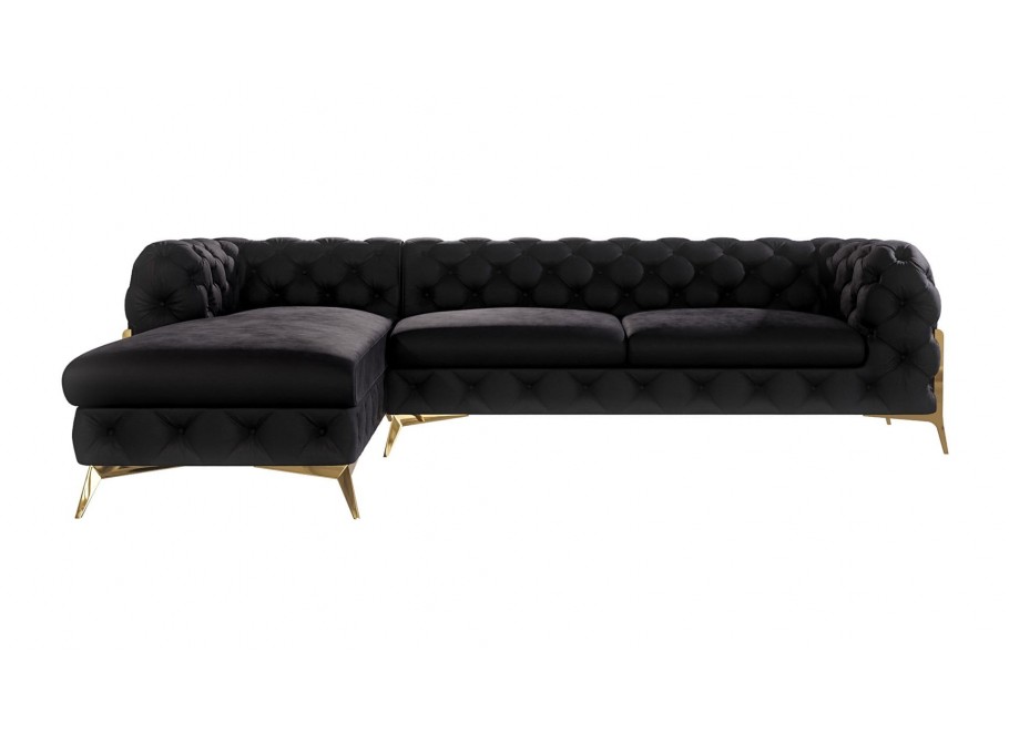 Narożnik czteroosobowy pikowany glamour Chesterfield TEO HIGH 2+OT 30