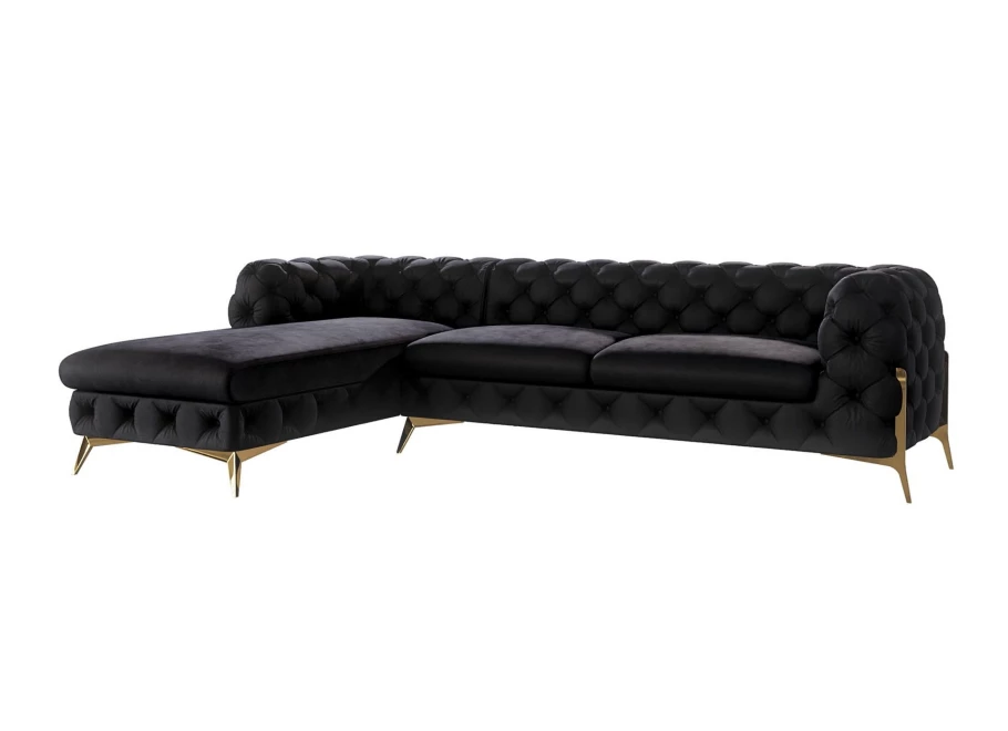 Narożnik czteroosobowy pikowany glamour Chesterfield TEO HIGH 2+OT Narożnik czteroosobowy pikowany glamour Chesterfield TEO HIGH 2+OT
