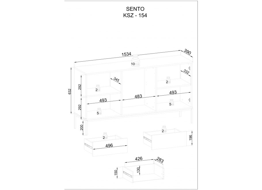 Komoda z oświetleniem LED Resto KSZ154 9