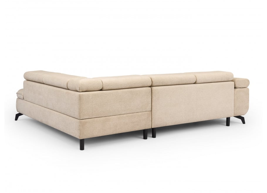 Rozkładany narożnik Melvano Szary beż z funkcją spania, regulowane zagłówki - Misterio 7