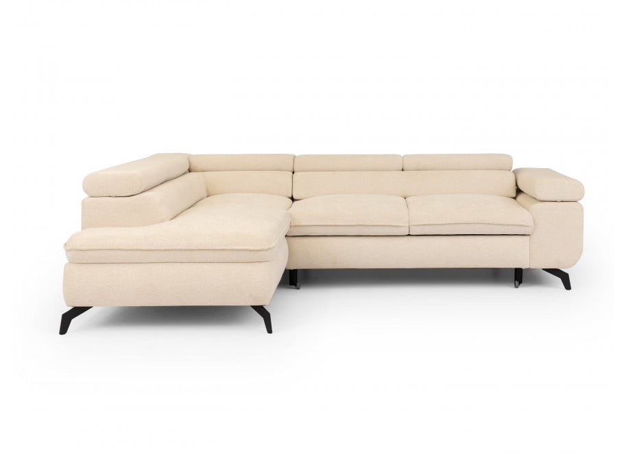 Narożnik Melvano duży beżowy z funkcją spania na wysokich nóżkach - Misterio 4