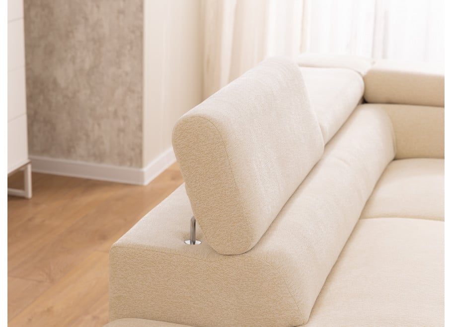 Narożnik Melvano duży beżowy z funkcją spania na wysokich nóżkach - Misterio 4