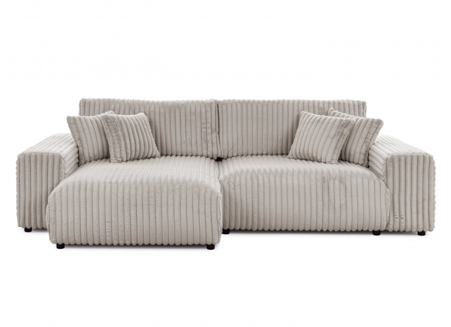 Szary sztruksowy narożnik z funkcją spania Nubo - uniwersalna otomata - Vito 07