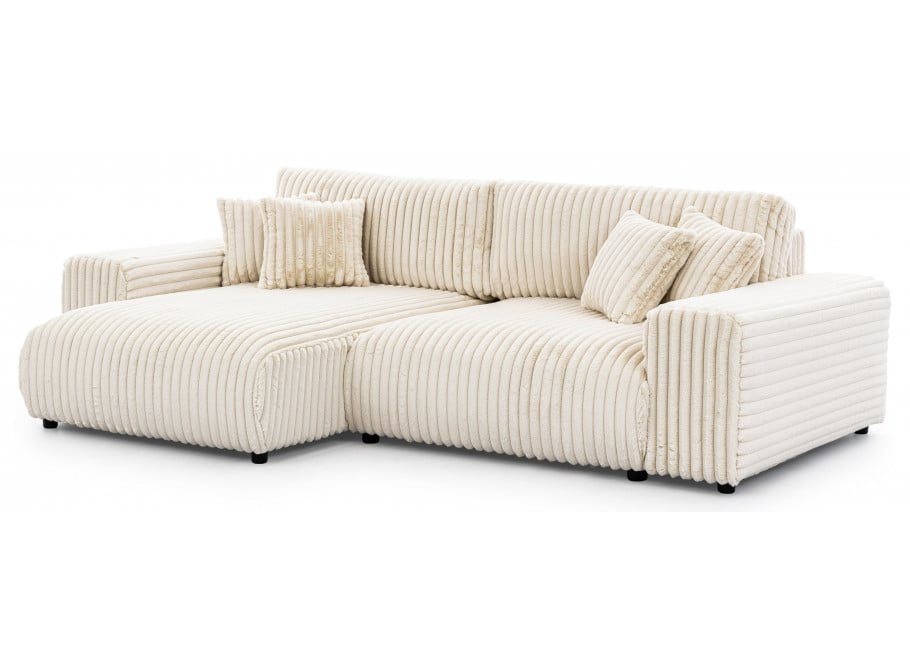 Rozkładany narożnik Nubo beżowy z funkcją spania i pojemnikiem na pościel - Vito 23