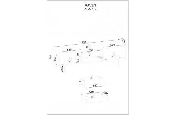Stolik RTV Veno VRTV180 - meble