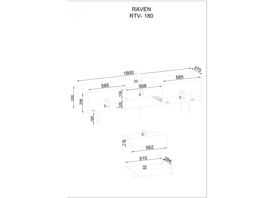 Stolik RTV Veno VRTV180