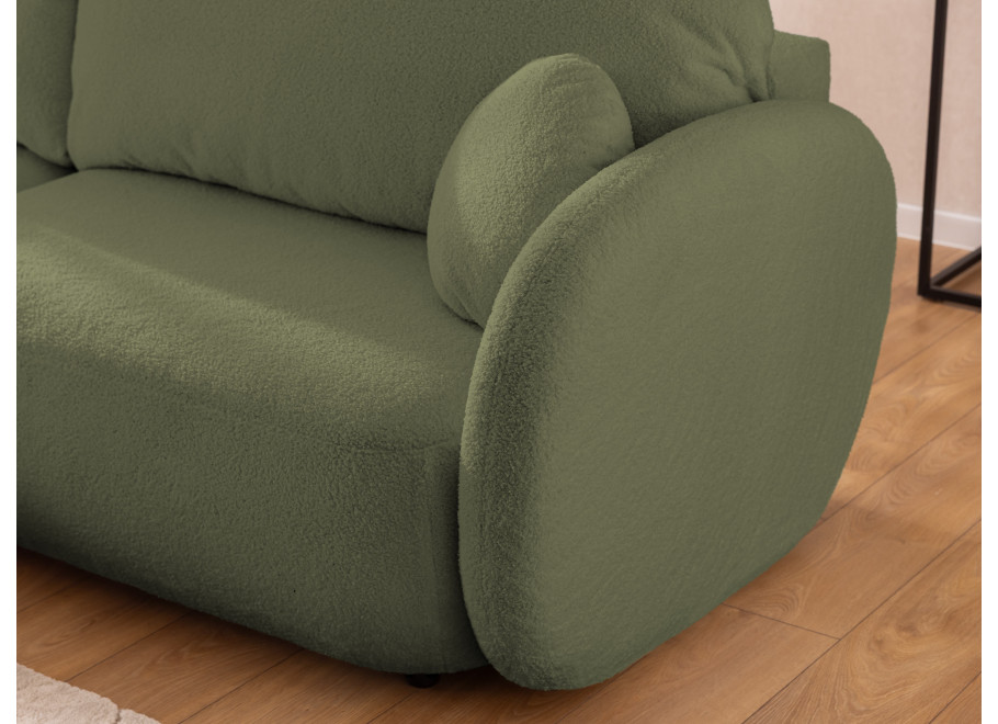 Narożnik L-kształtny Velano z funkcją spania zielony - uniwersalna otomana 7