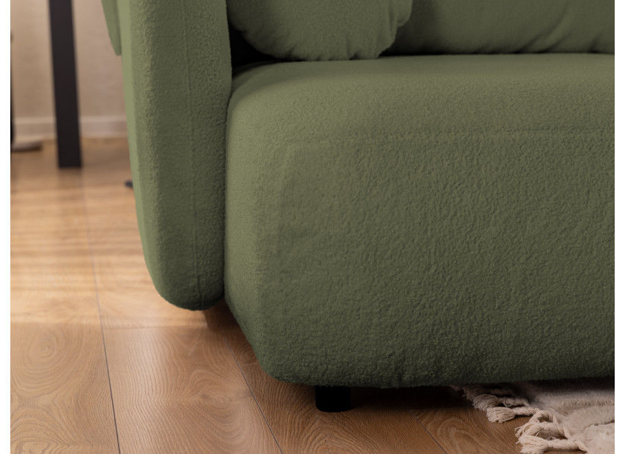 Narożnik L-kształtny Velano z funkcją spania zielony - uniwersalna otomana 8