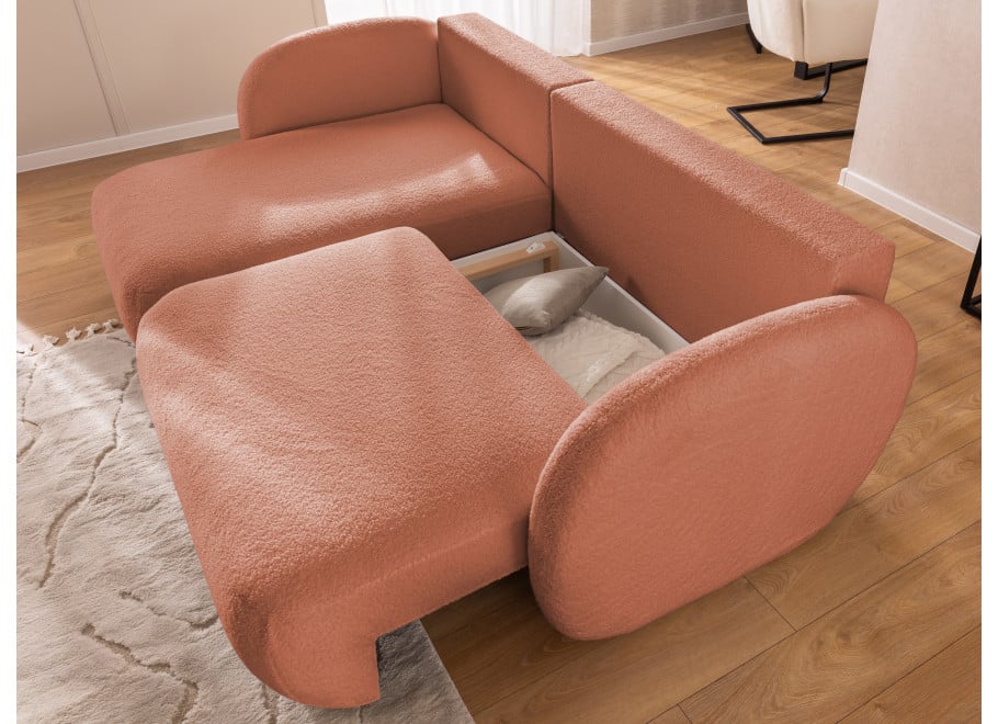 Narożnik Velano rozkładany Ceglasty Brąz - pojemnik na pościel - Quelle 54