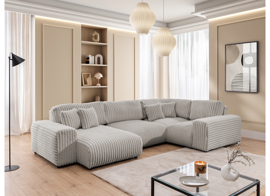 Nowoczesny szary narożnik Candi – duży komfortowy do salonu - Vito 07