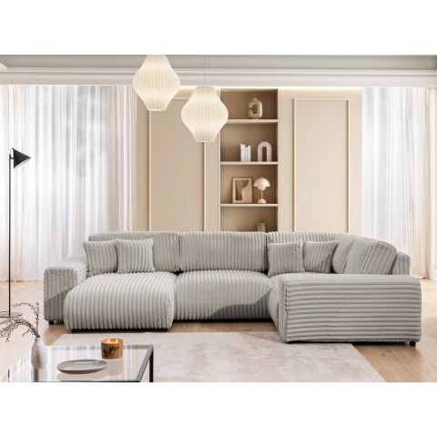 Nowoczesny szary narożnik Candi – duży komfortowy do salonu