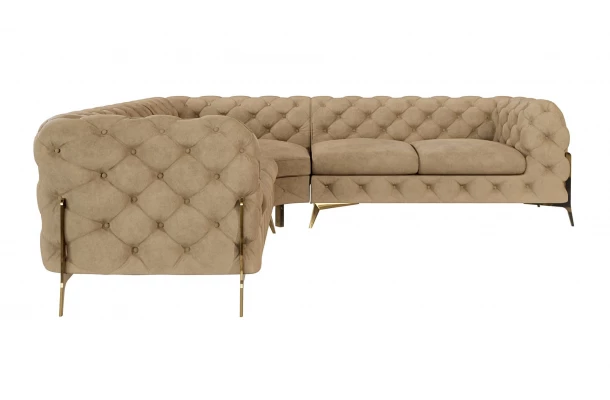 Narożnik pięcioosobowy luksusowy pikowany Chesterfield TEO HIGH 2+E+2 - narożniki