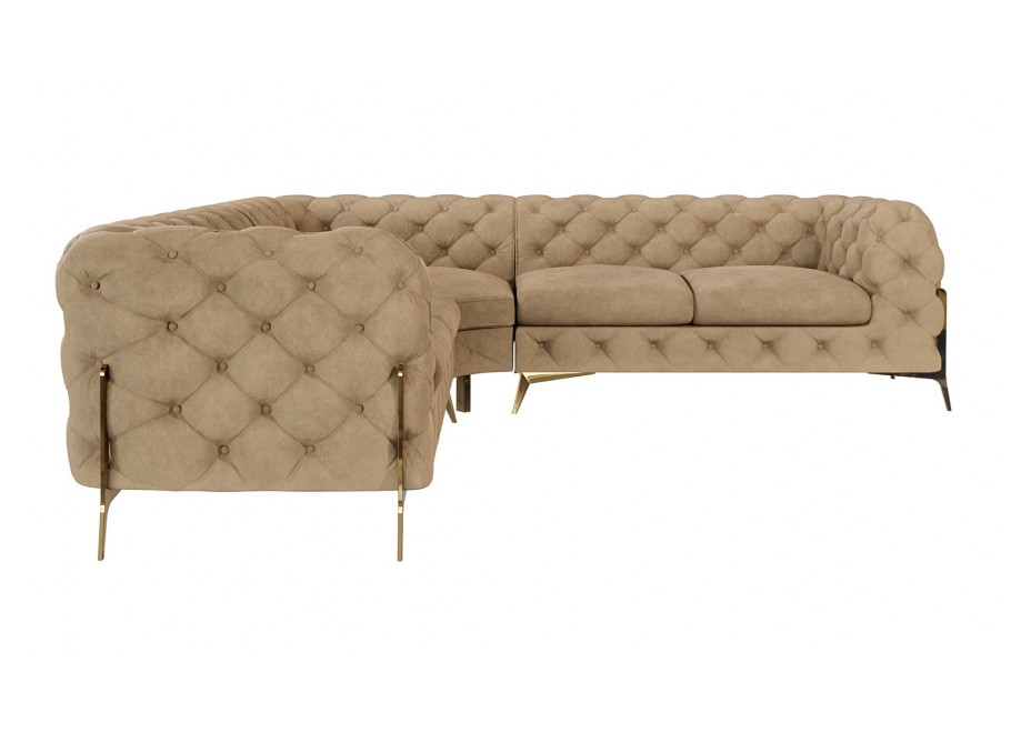 Narożnik pięcioosobowy luksusowy pikowany Chesterfield TEO HIGH 2+E+2 6