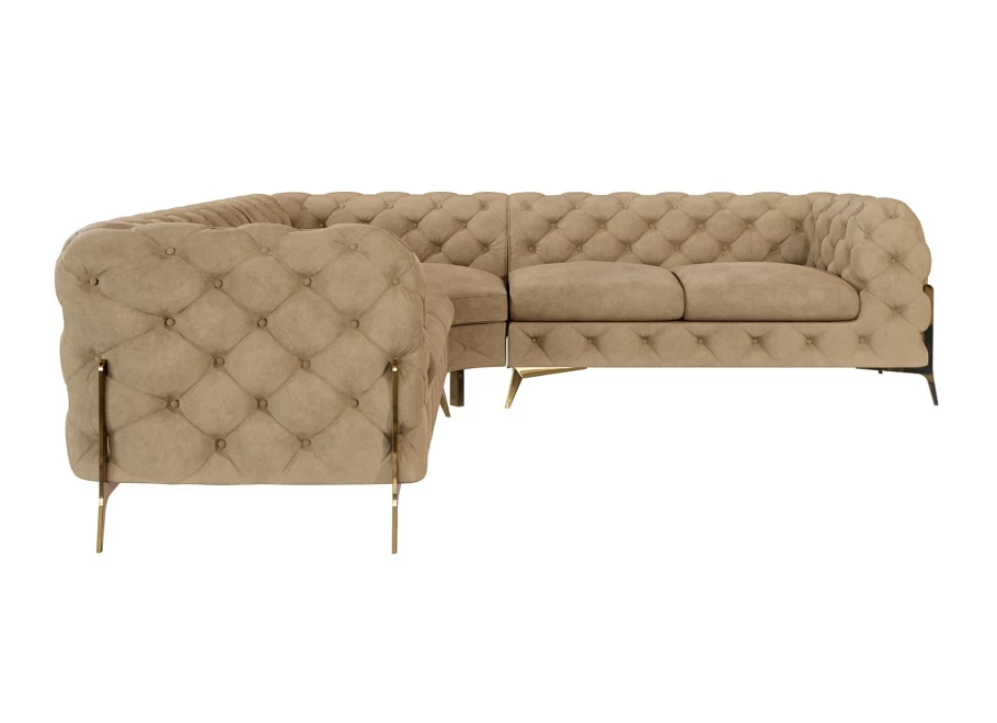 Narożnik pięcioosobowy luksusowy pikowany Chesterfield TEO HIGH 2+E+2