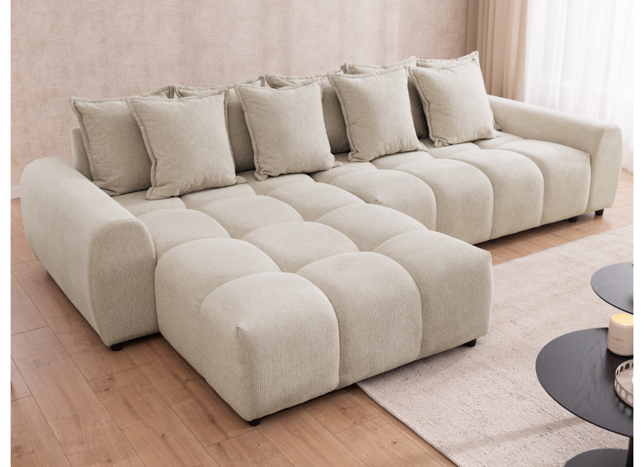 Narożnik Mallow – Miękki nowoczesny L-kształtny pikowany - Aragon 03