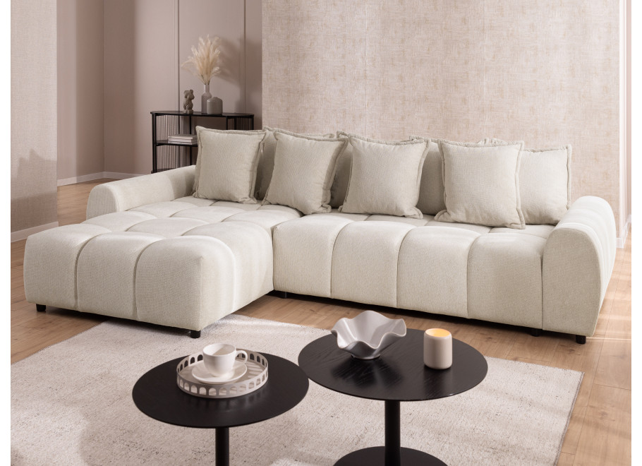 Narożnik Mallow – Miękki nowoczesny L-kształtny pikowany - Aragon 03