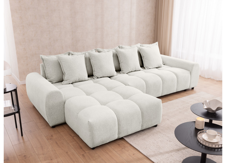 Narożnik Mallow – Miękki nowoczesny L-kształtny pikowany - Aragon 01