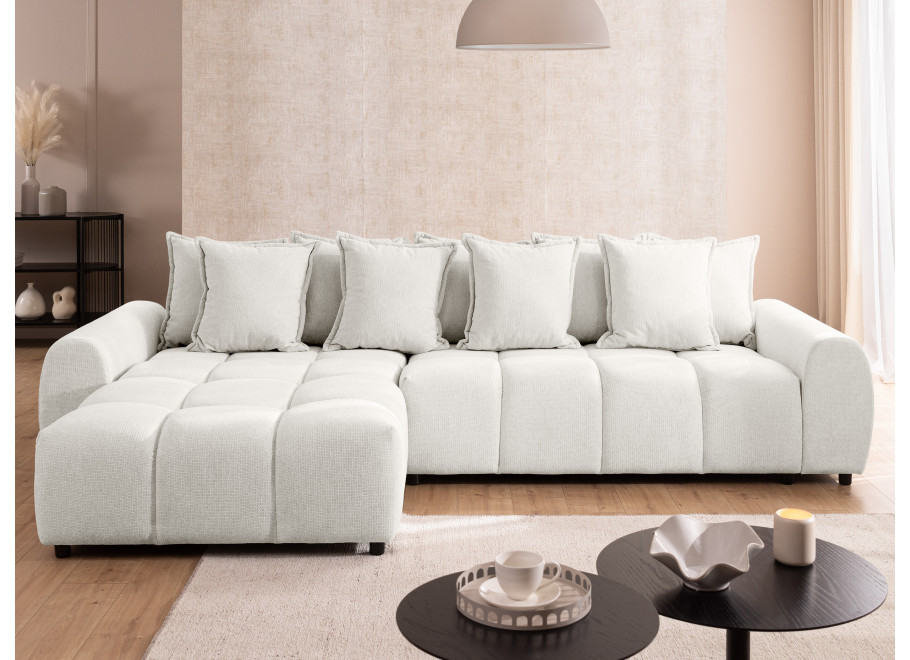 Narożnik Mallow – Miękki nowoczesny L-kształtny pikowany - Aragon 01