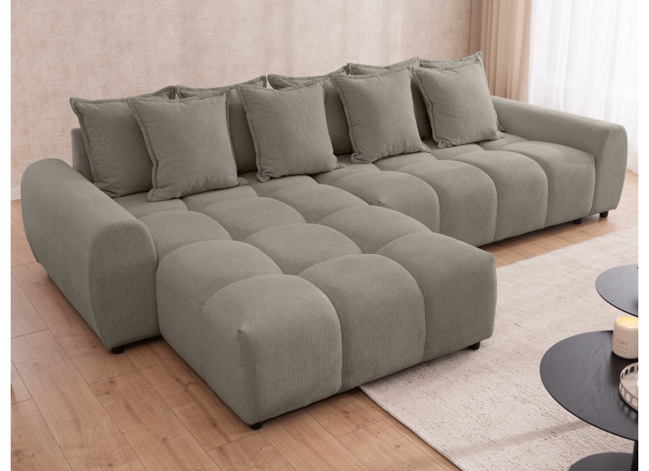 Narożnik Mallow – Miękki nowoczesny L-kształtny pikowany - Aragon 20