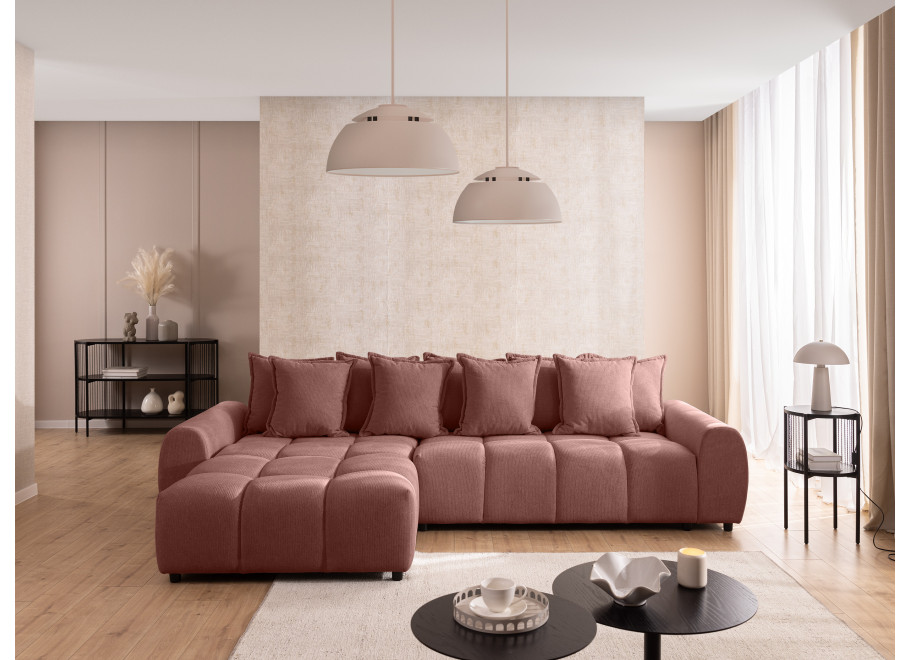 Narożnik Mallow – Miękki nowoczesny L-kształtny pikowany - Aragon 59