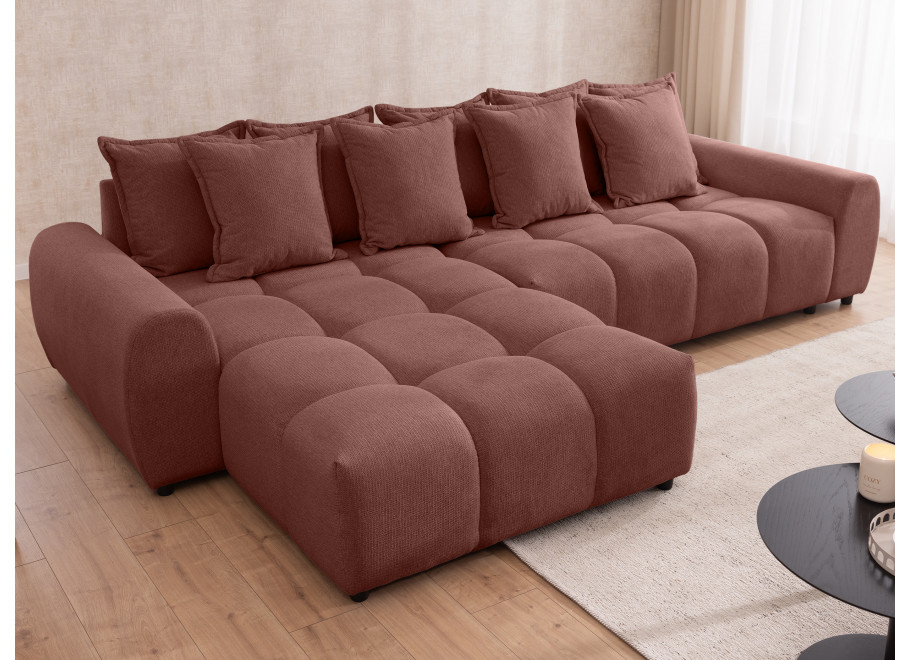 Narożnik Mallow – Miękki nowoczesny L-kształtny pikowany - Aragon 59