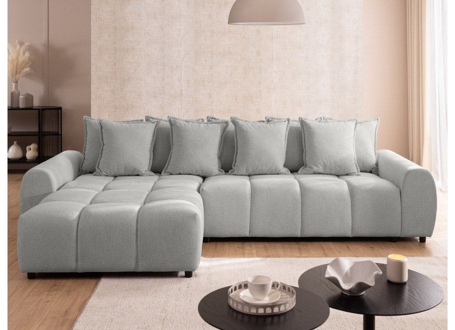 Narożnik Mallow – Miękki nowoczesny L-kształtny pikowany - Aragon 80