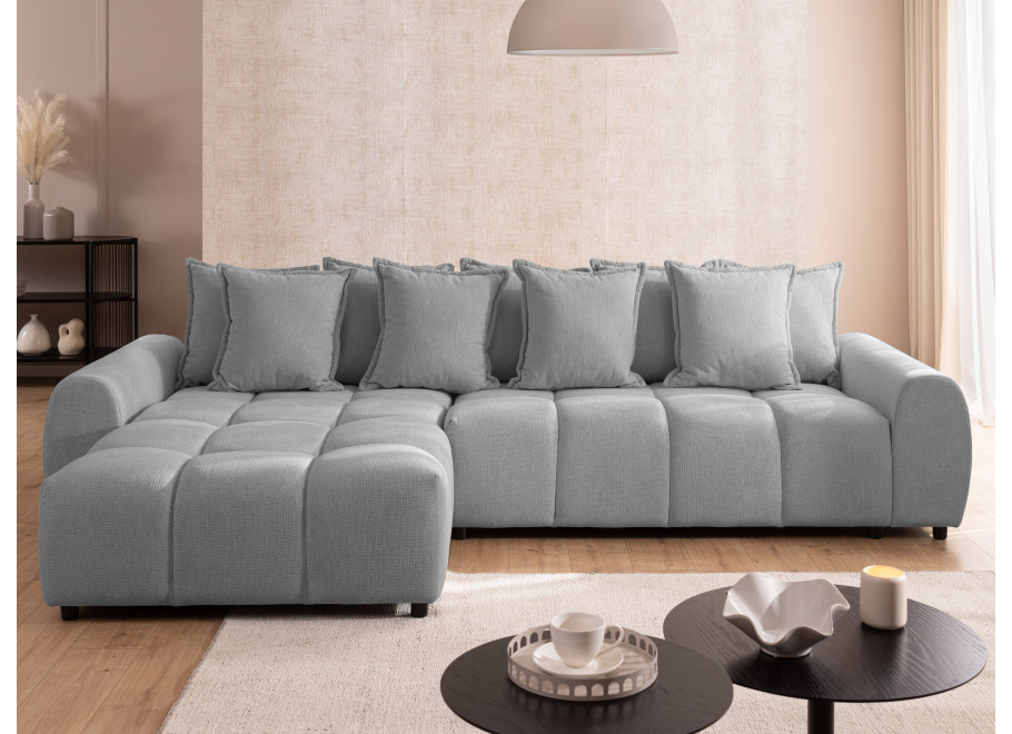 Narożnik Mallow – Miękki nowoczesny L-kształtny pikowany - Aragon 90