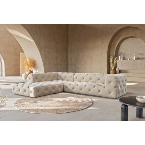 Narożnik pięcioosobowy pikowany glamour BENTLEY