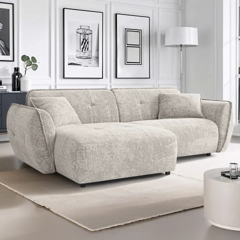 Narożnik Lumi – Obły Narożnik L nowoczesny z Przeszyciami