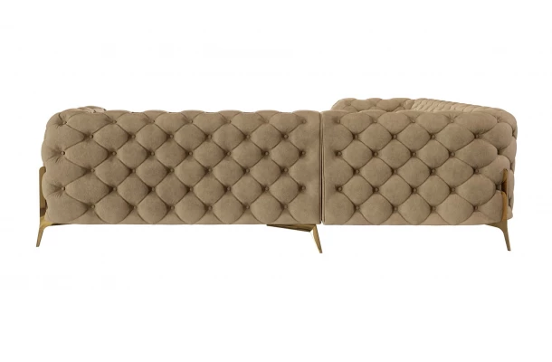 Narożnik pięcioosobowy luksusowy pikowany Chesterfield TEO HIGH 2+E+2 - wypoczynkowe