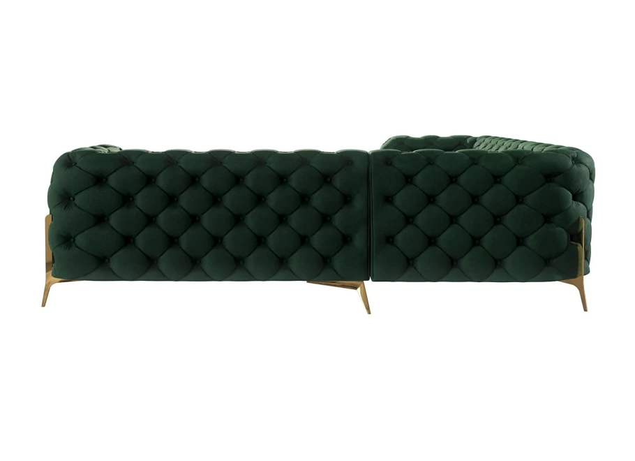 Narożnik pięcioosobowy luksusowy pikowany Chesterfield TEO HIGH 2+E+2