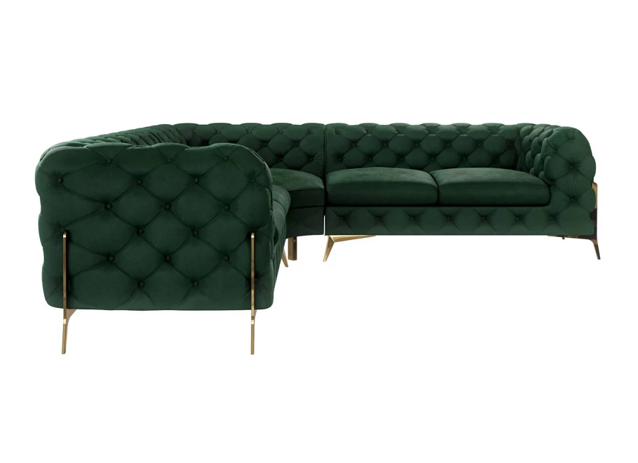Narożnik pięcioosobowy luksusowy pikowany Chesterfield TEO HIGH 2+E+2