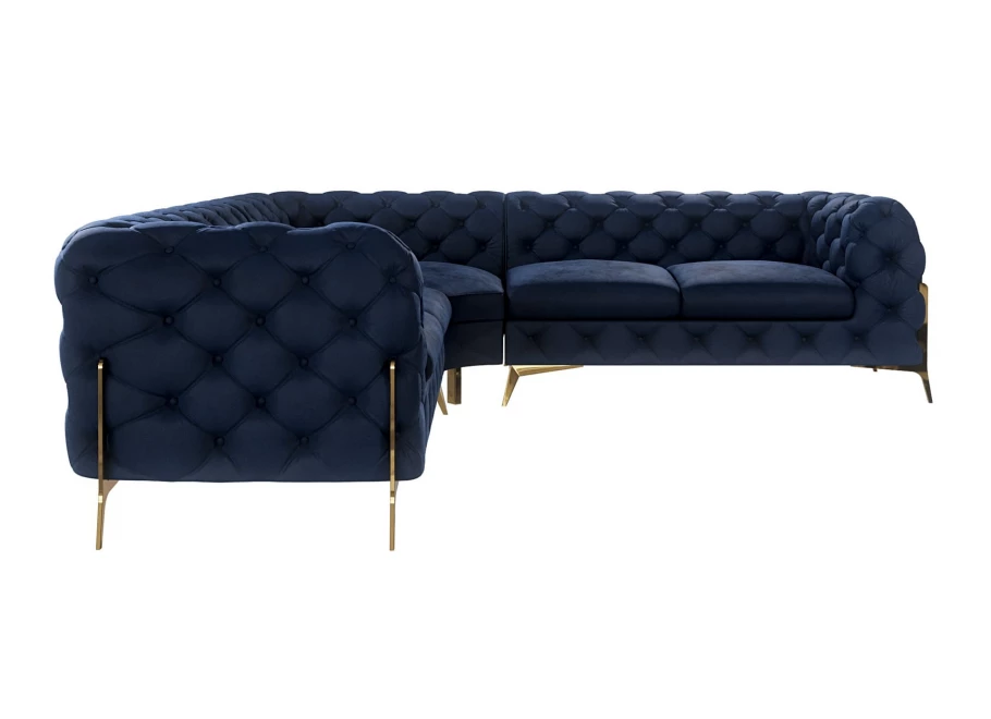 Narożnik pięcioosobowy luksusowy pikowany Chesterfield TEO HIGH 2+E+2