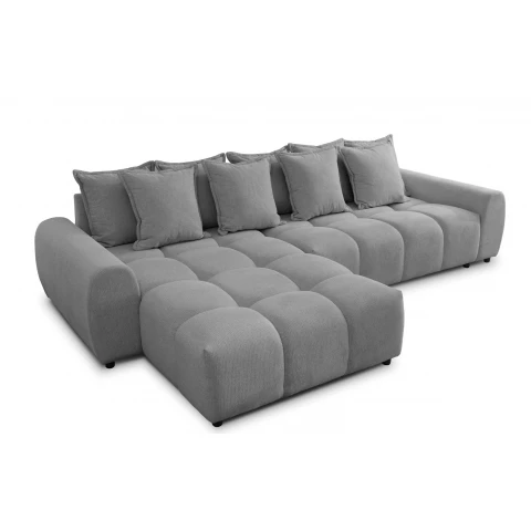 Przytulny narożnik szary Mallow – L-kształtny mebel wypoczynkowy