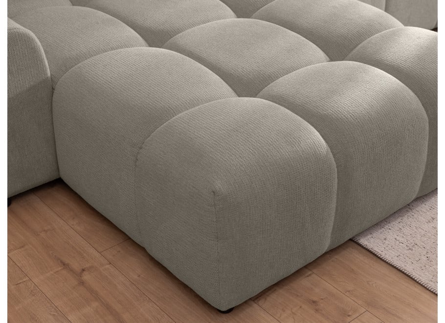 Nowoczesny narożnik beżowy Mallow - wygodny pikowany - Aragon 20