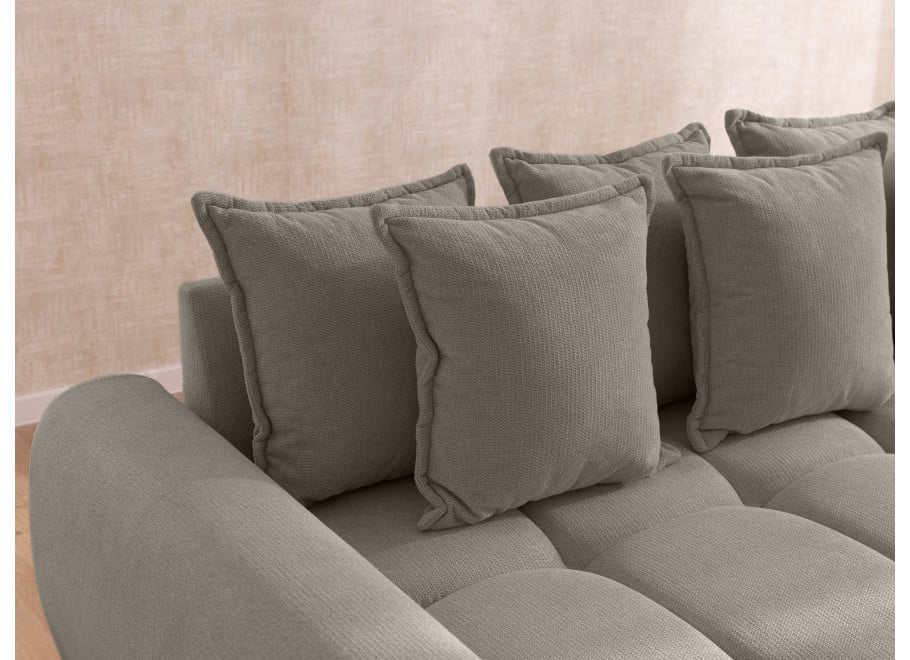 Nowoczesny narożnik beżowy Mallow - wygodny pikowany - Aragon 20